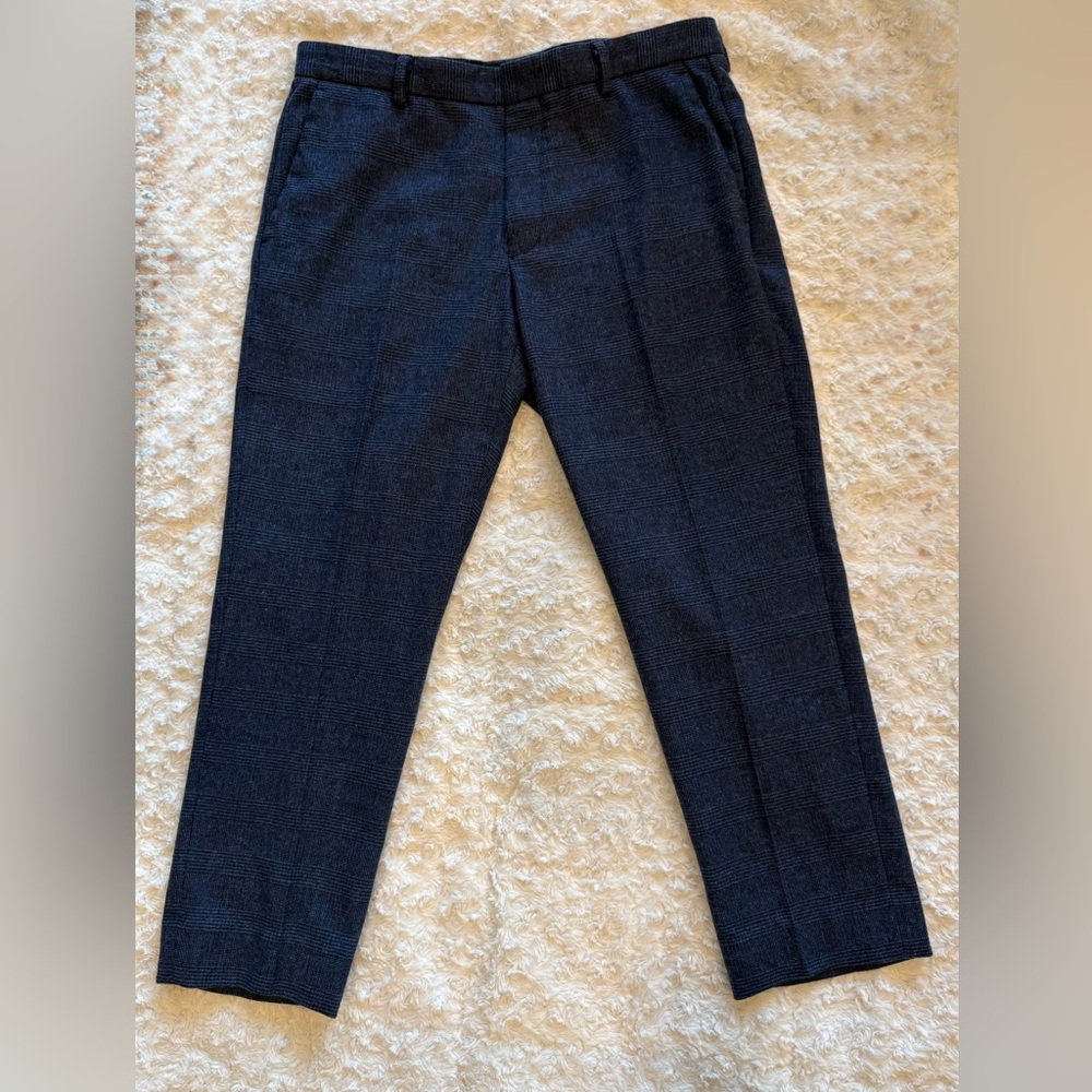 J.Crew Ludlow Slim Dress Pants Blue Plaid Wool Blend 32x30 Tailored